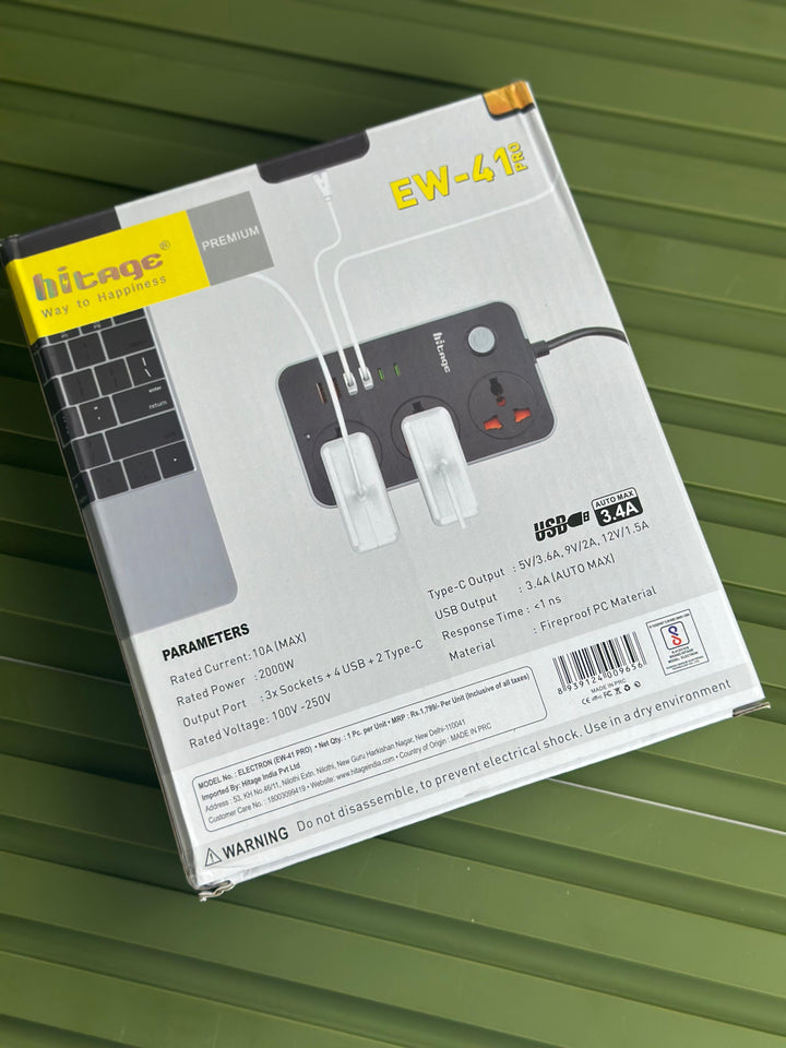 Hitage Power Sockets with 5 USB Fast Charging Extension Board