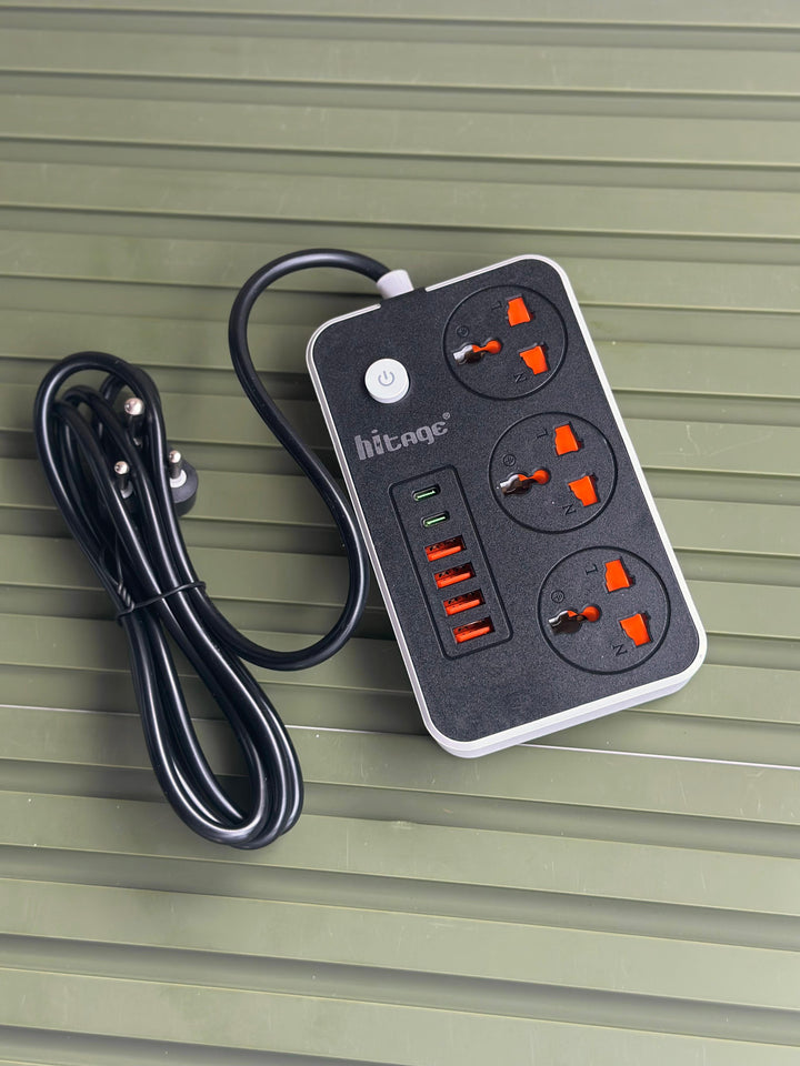 Hitage Power Sockets with 5 USB Fast Charging Extension Board
