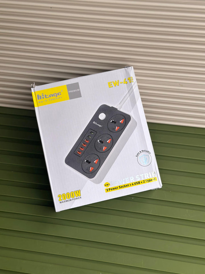 Hitage Power Sockets with 5 USB Fast Charging Extension Board